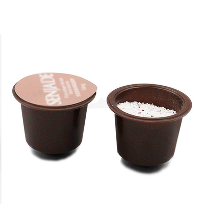 cápsulas plásticas de la vaina del café instantáneo de la carne asada del estilo del vaso de metal 7g en el embalaje de encargo del color